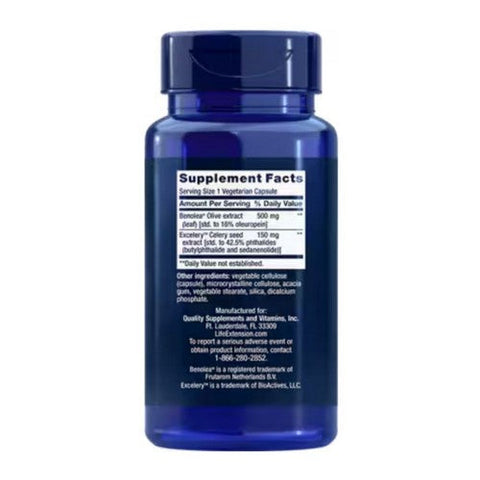 Life Extension, Advanced Olive Leaf Vascular Support, With Celery Seed Extract 60 Vcaps Life Extension