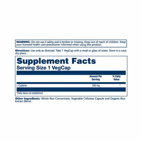 Solaray, L-Cysteine, 500 mg, 30 Caps Solaray