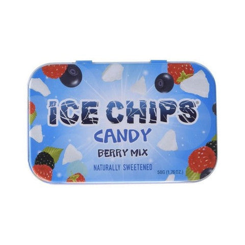 Ice Chips Candy, Hand Crafted Candy Tin Berry, Berry Mix 1.76 oz Ice Chips Candy