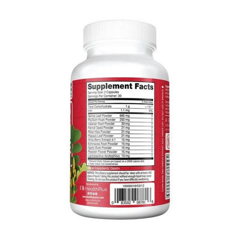 Health Plus, Super Colon Cleanse Night, 60 Caps Health Plus