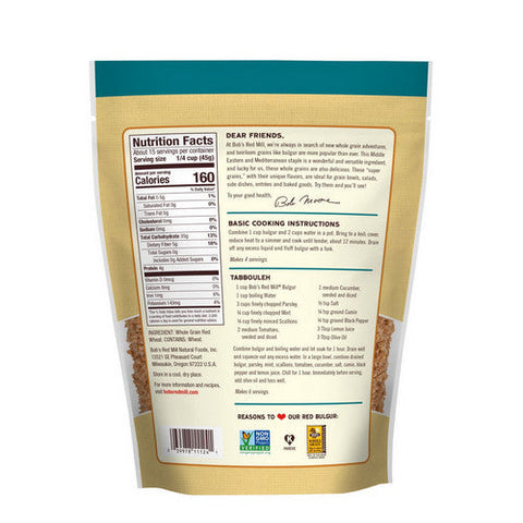 Bobs Red Mill, Red Bulgar Hard Wheat, 24 Oz(Case Of 4) Bobs Red Mill
