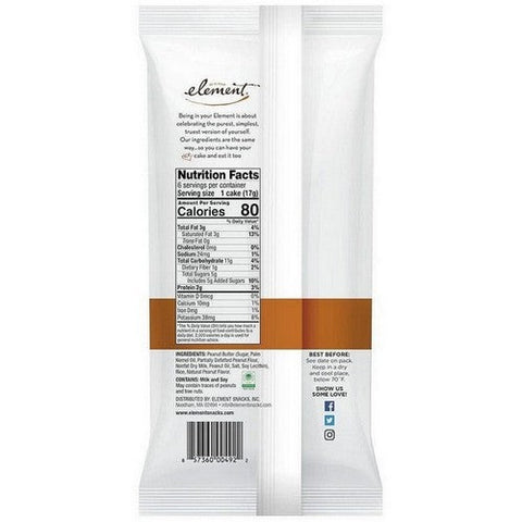 Element Snacks, Peanut Butter Topped Rice Cakes, 3.5 Oz Element Snacks
